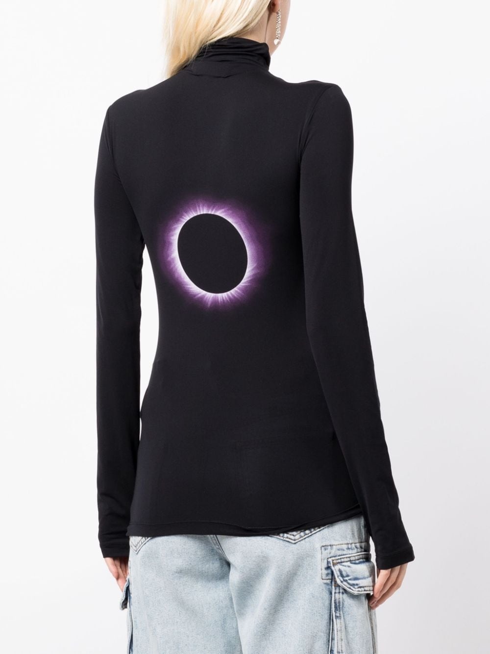 logo-print roll-neck top - 4