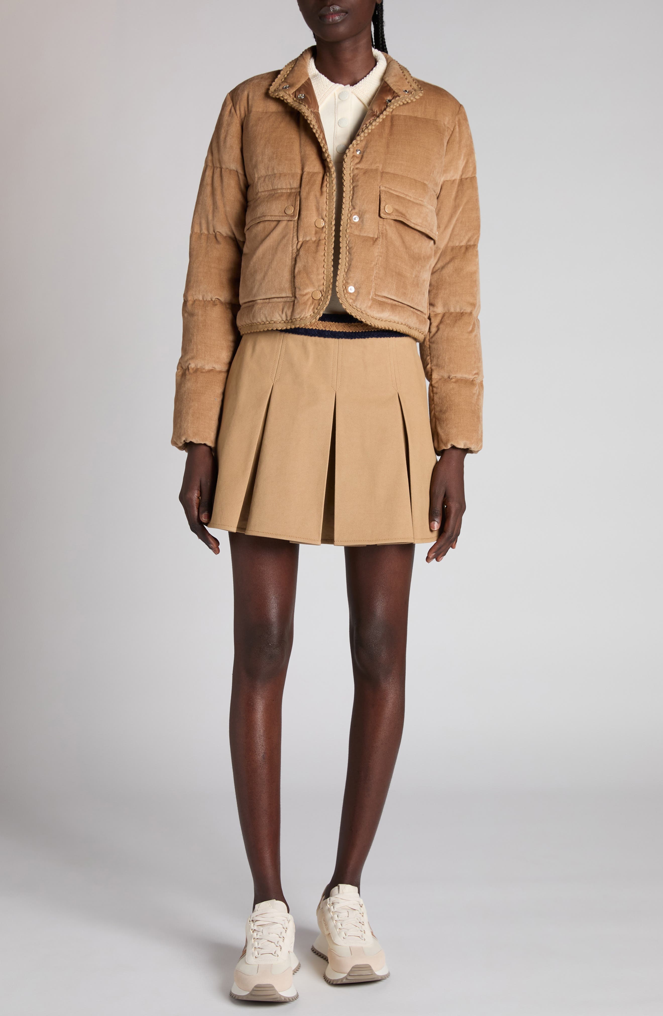 Moncler Essarts Down Corduroy Puffer Jacket in Camel at Nordstrom - 2