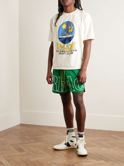 Rhude Straight-Leg Logo-Print Nylon Drawstring Shorts outlook