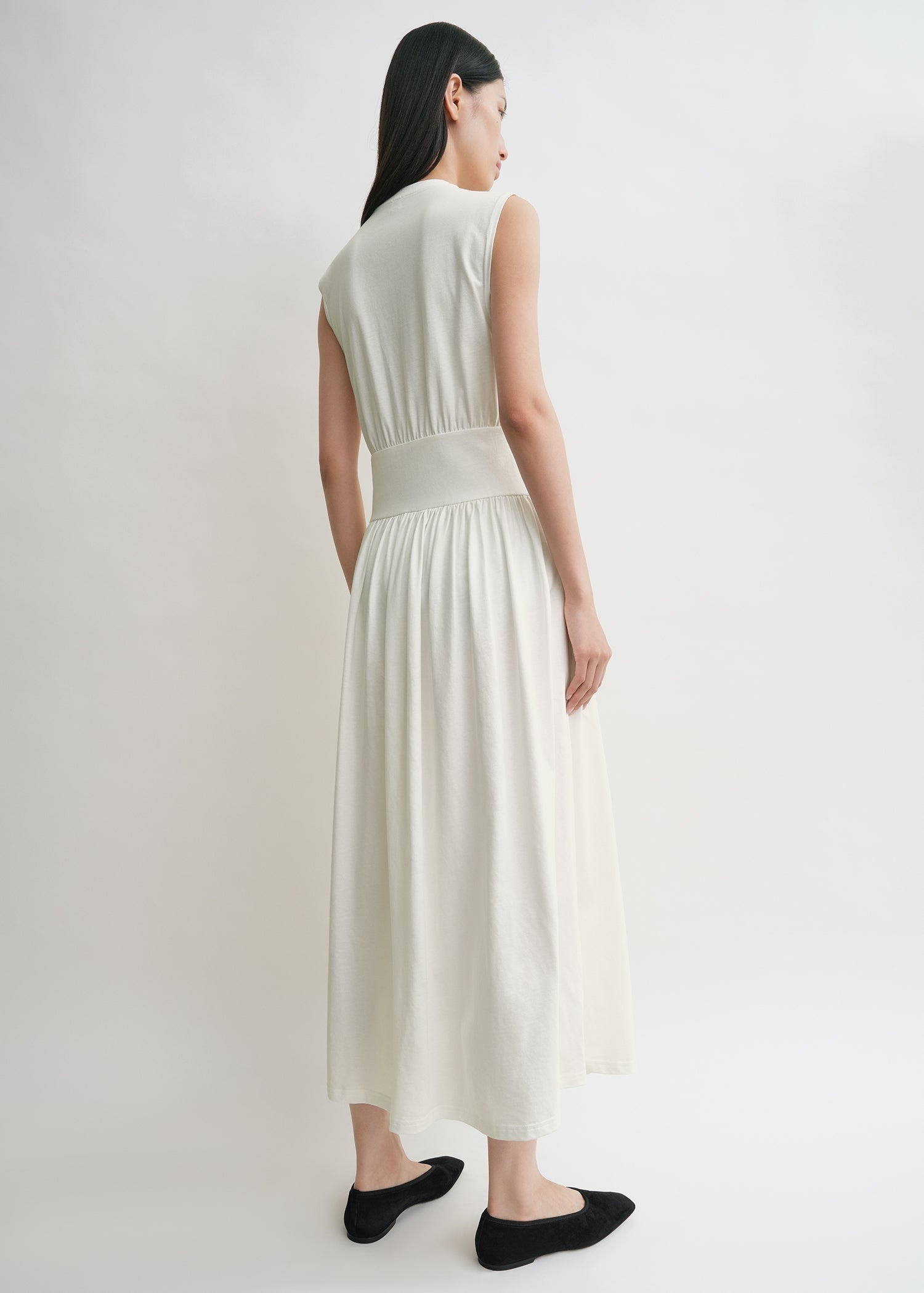 Sleeveless cotton tee dress off white - 4