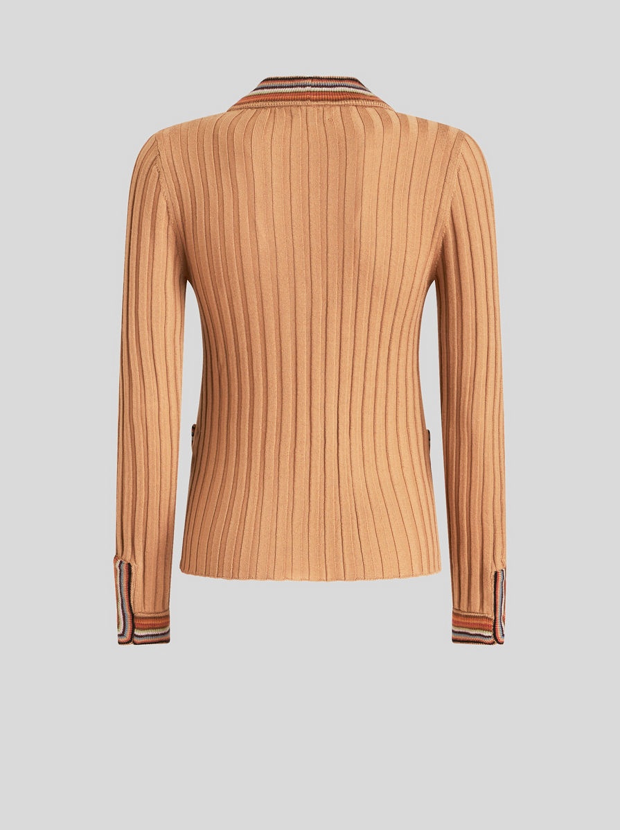 STRIPED RIBBED CARDIGAN - 5