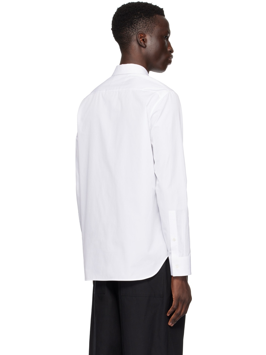 White Spread Collar Shirt - 3