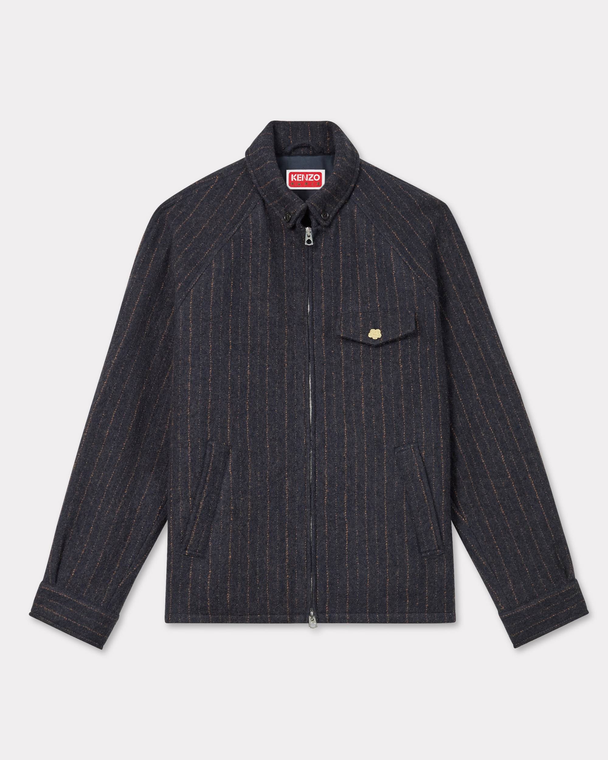 Striped wool blouson in virgin wool - 1