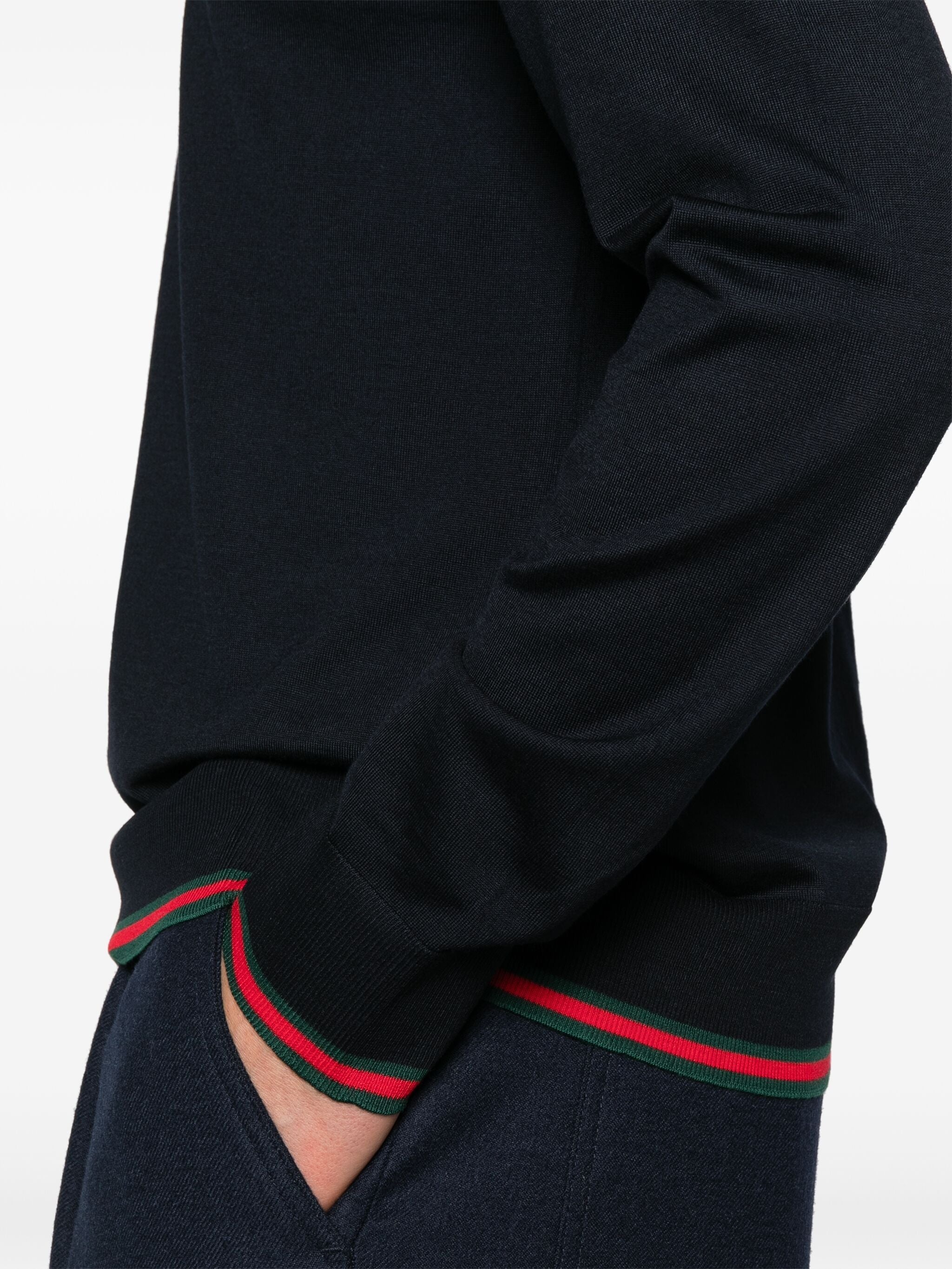 Web-trim Wool Sweater - 4