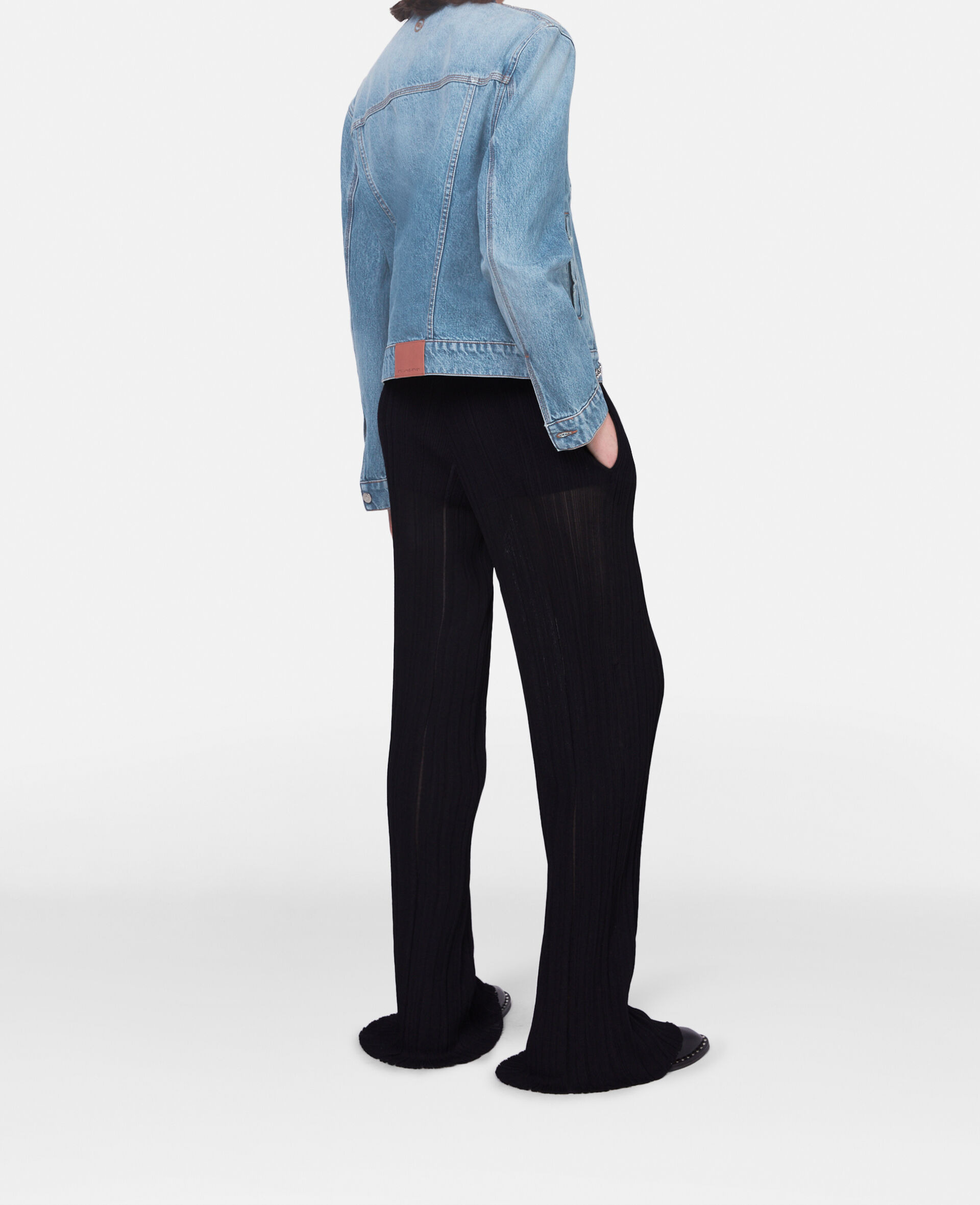 Falabella Chain Light Wash Denim Jacket - 3