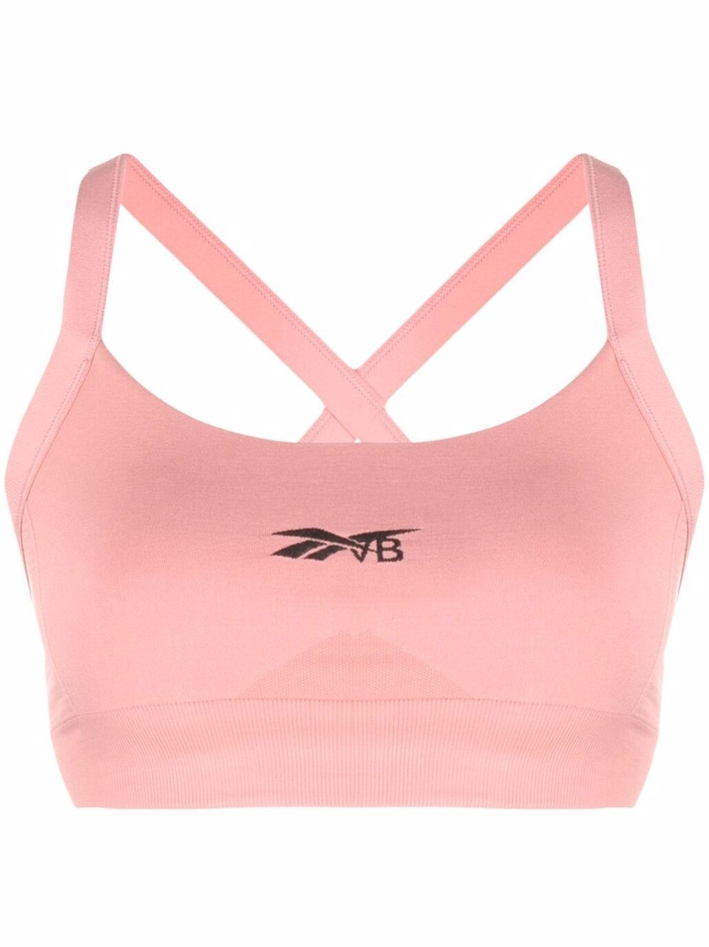 jacquard-logo sports bra - 1