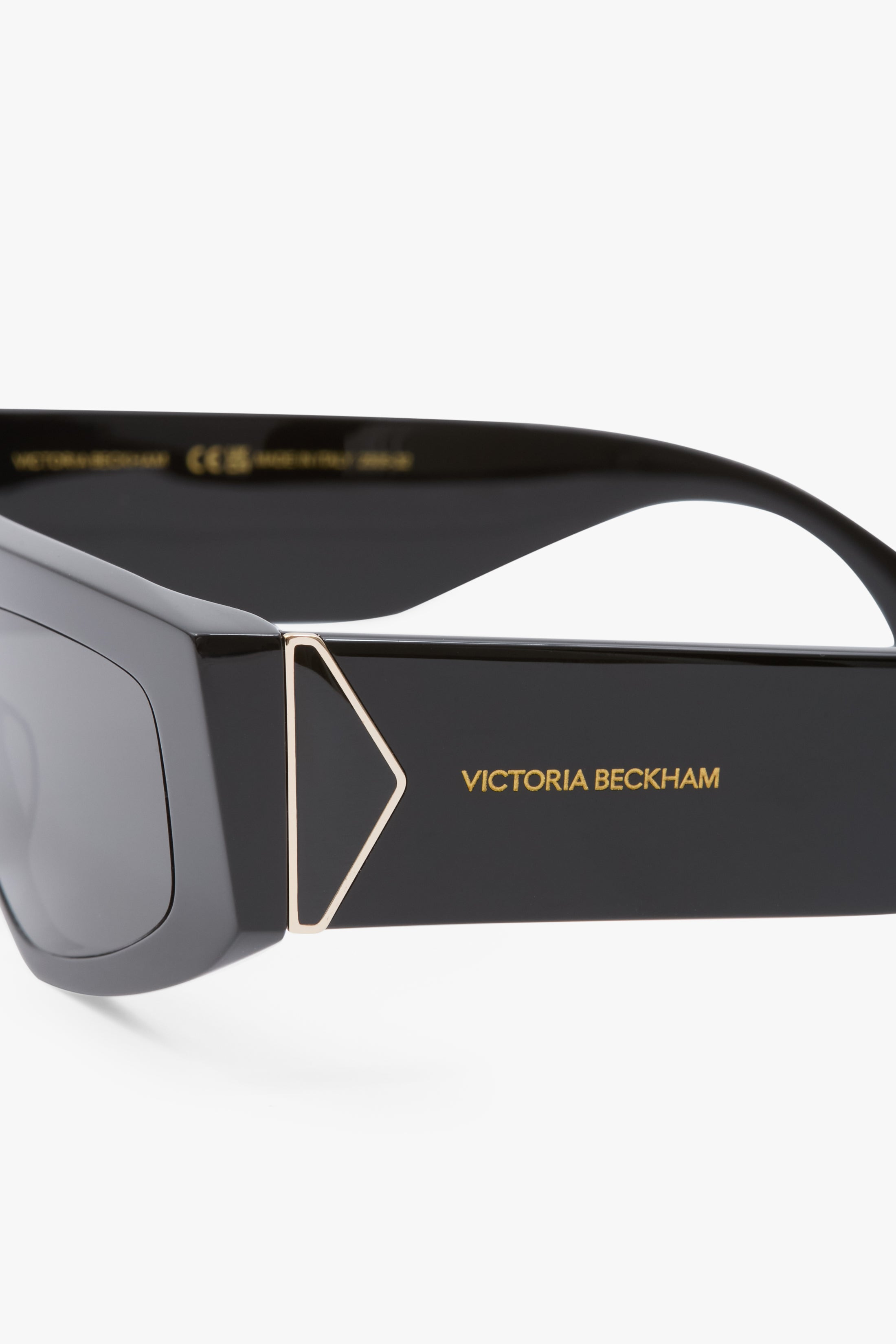 Acetate Visor Sunglasses in Black - 4