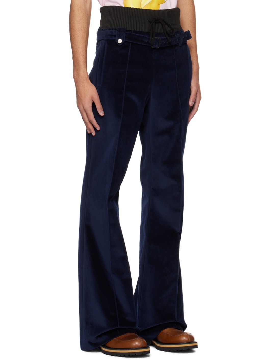 Black & Navy Tailored Track Pants - 2