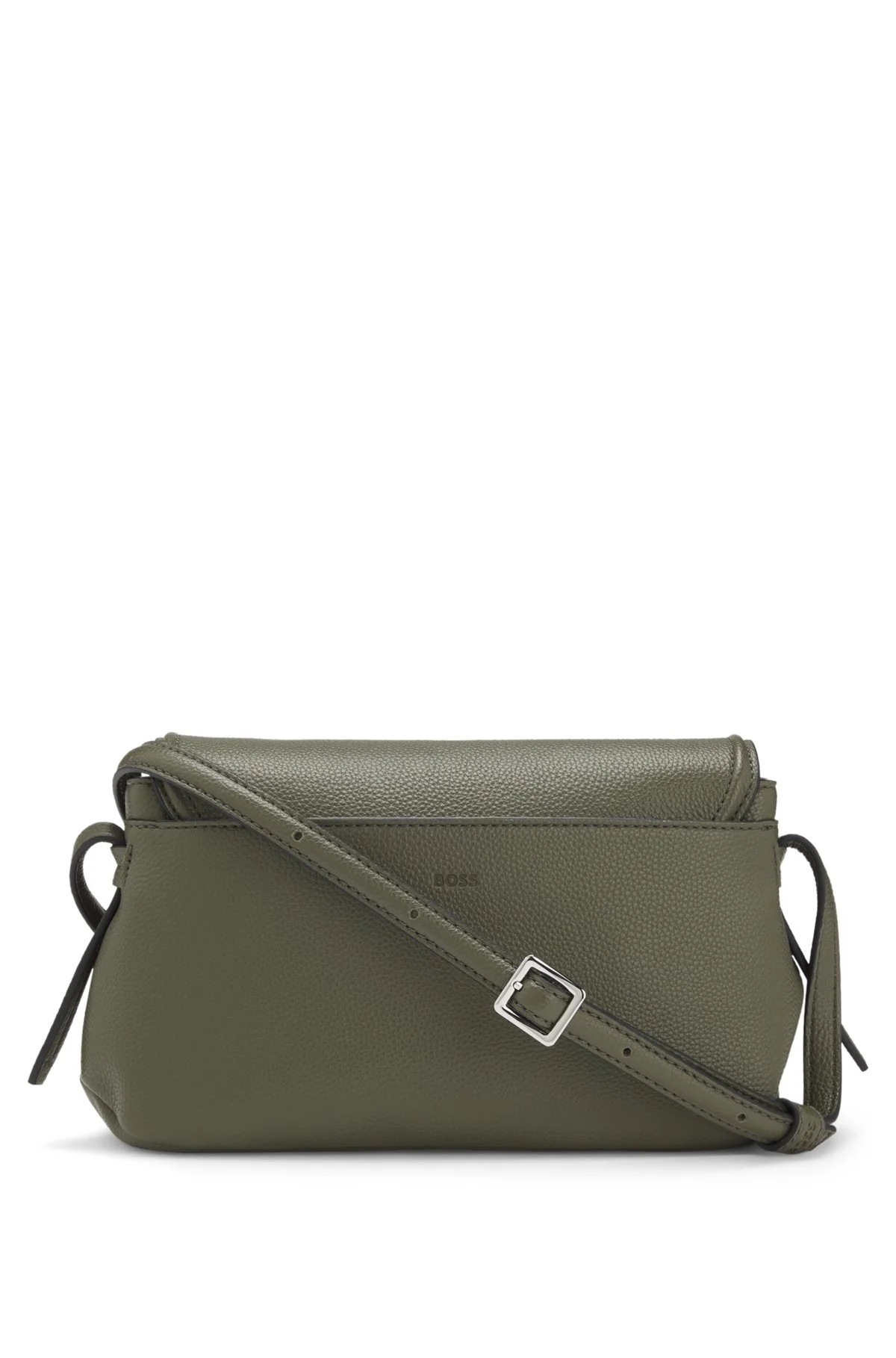 GRAINED FAUX-LEATHER CROSSBODY BAG WITH DOUBLE B MONOGRAM - 1