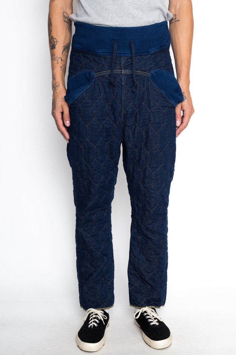 Denim x Waffle Quilting SAROUEL NOUVELLE Pants - Indigo - 1
