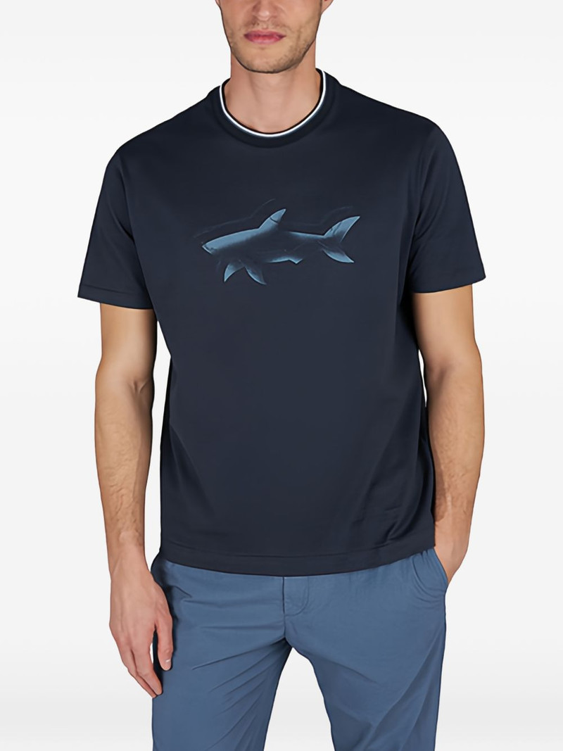 Paul & Shark shark-print cotton T-shirt outlook