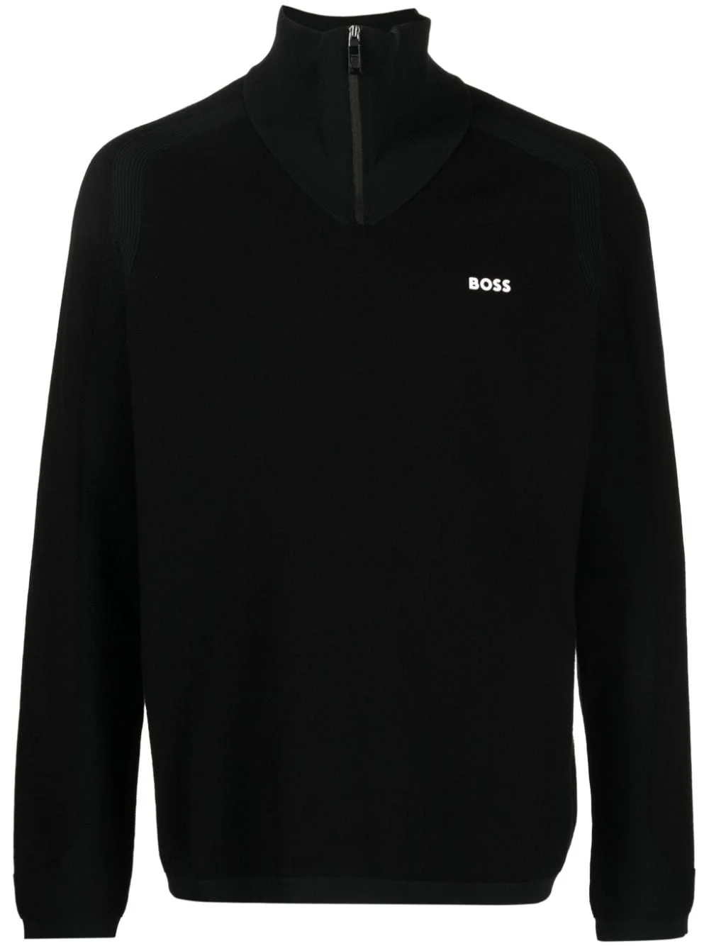 logo-appliqué half-zip jumper - 1