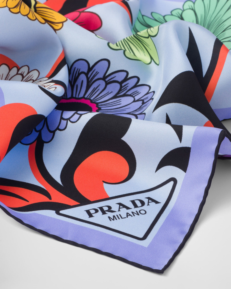 Prada Printed silk twill scarf outlook