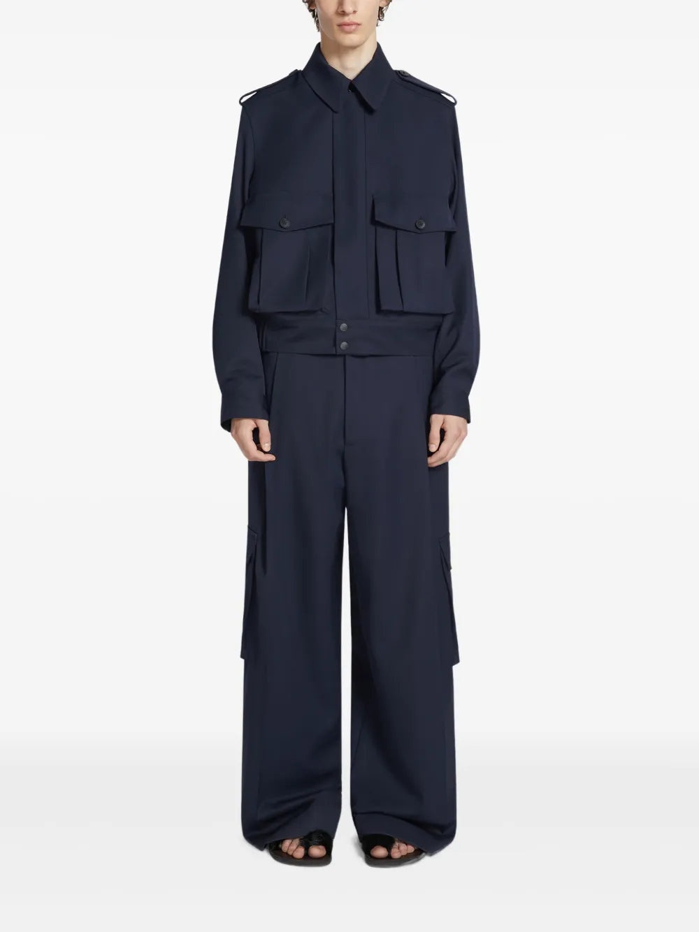 Dries Van Noten Men Piers Tris 1176 M.W.Pants Nav - 2