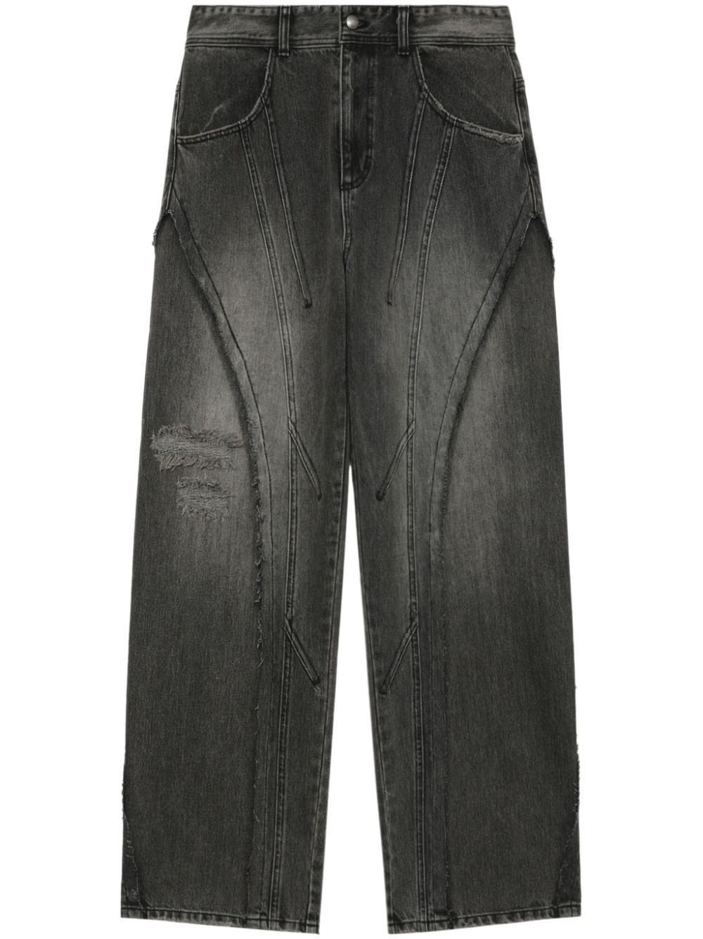 ripped wide-leg jeans - 1