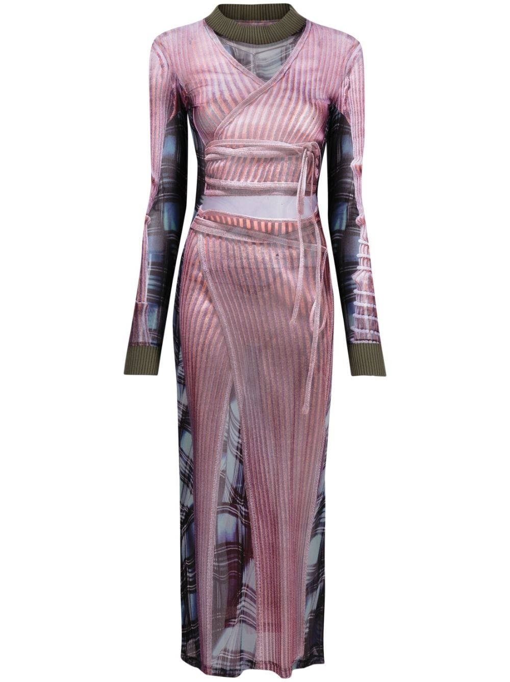 x Jean Paul Gaultier Trompe L'oeil printed dress - 1