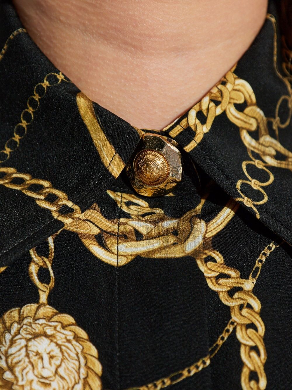 chain-print button-up shirt - 5