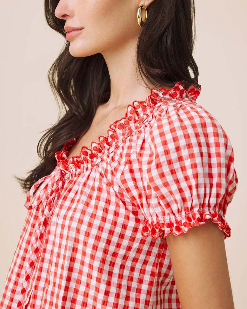 Splendid Gigi Gingham Puff Sleeve Top outlook