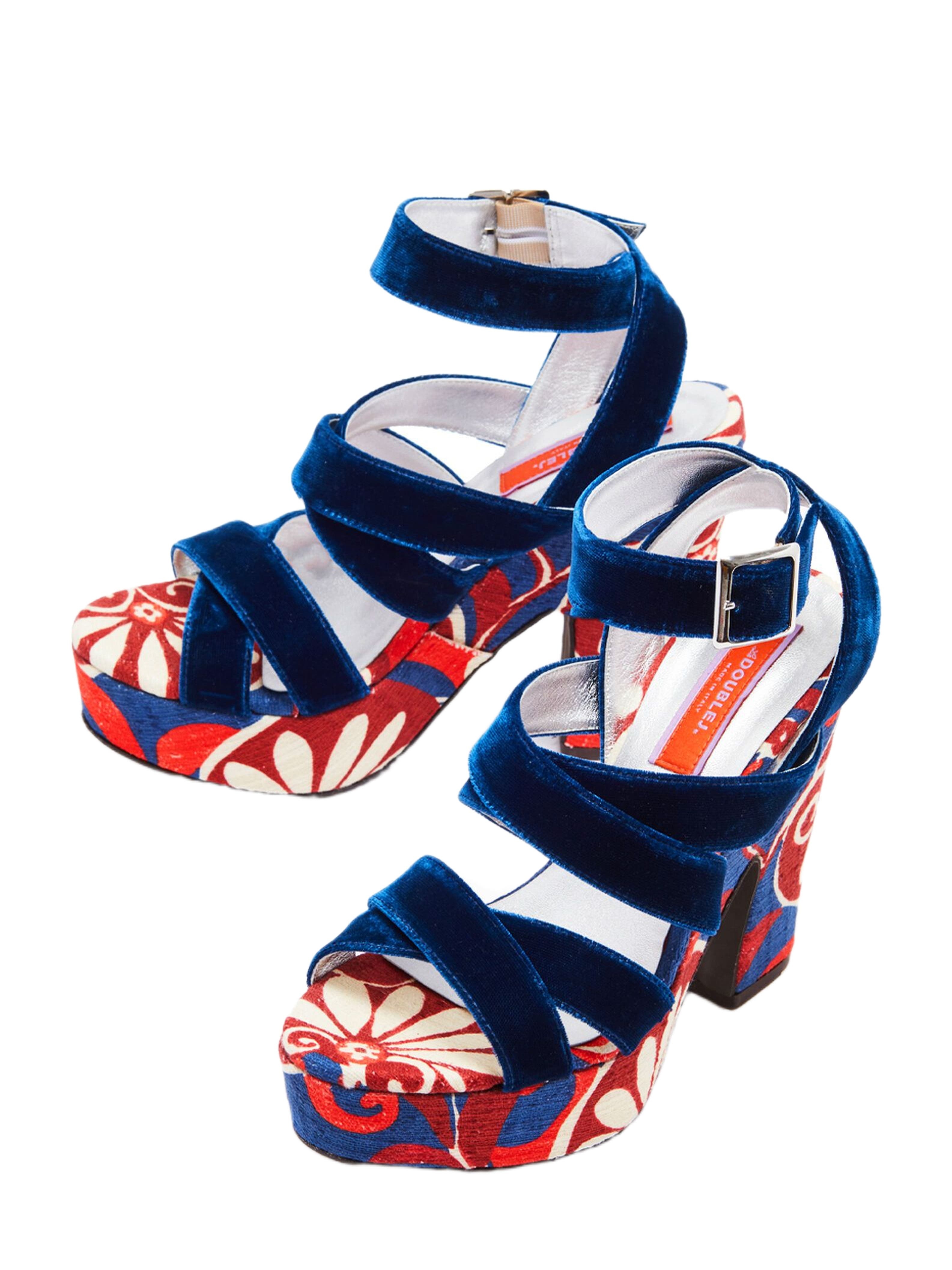 La DoubleJ Medal Wedge Moonflower Navy at Nordstrom - 4