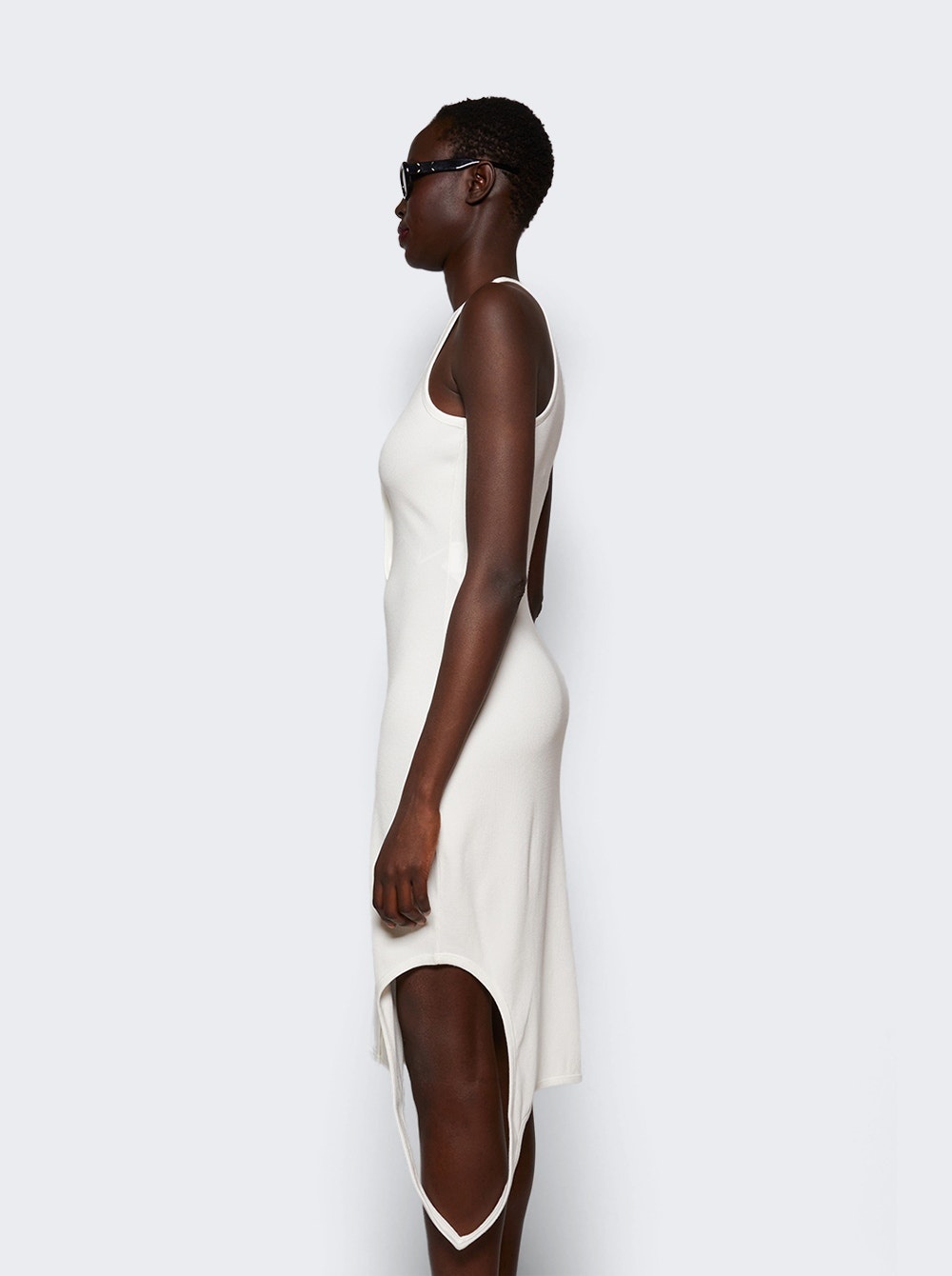 Reversed Rib Knit Long Dress Heritage White - 4