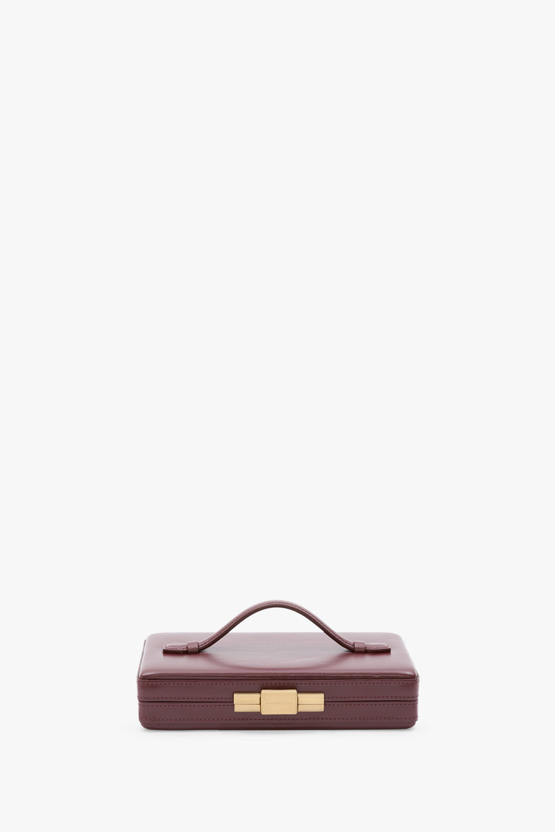 Box Clutch In Burgundy Leather 1