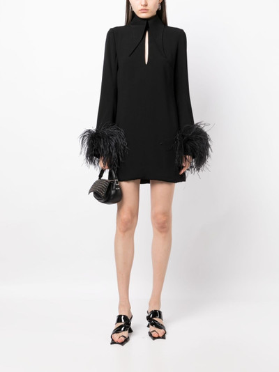 16ARLINGTON Michelle feather-embellished mini dress outlook