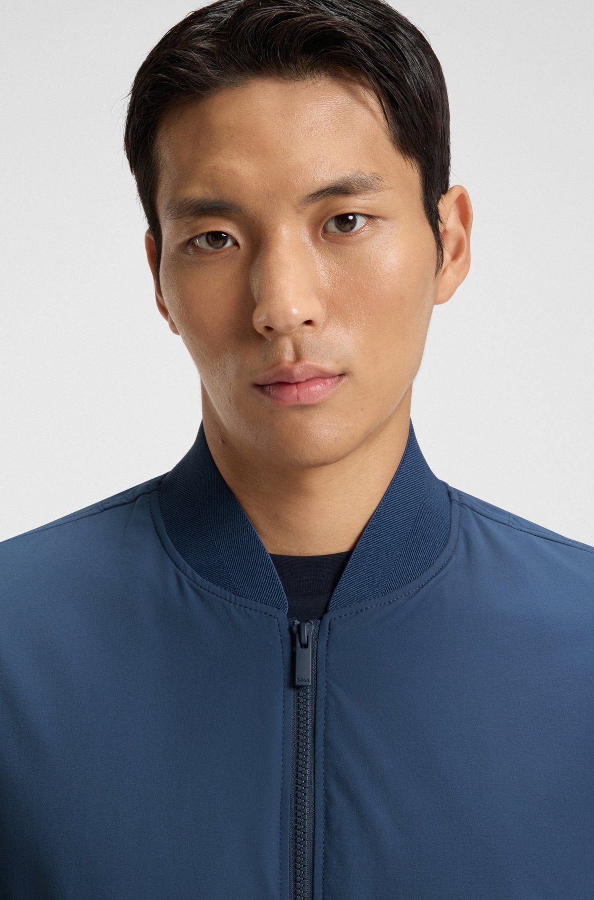 SLIM-FIT BLOUSON JACKET WITH KNITTED TRIMS - 5