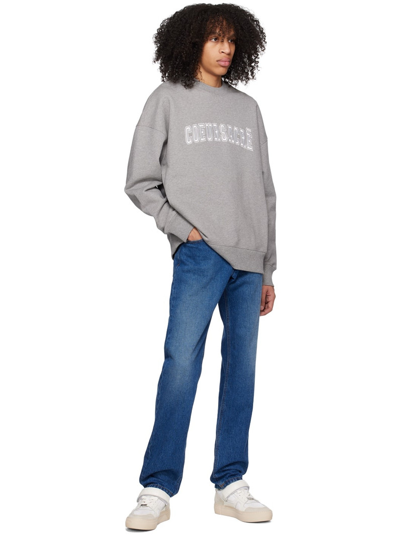 AMI Paris Gray Embroidered Sweatshirt outlook