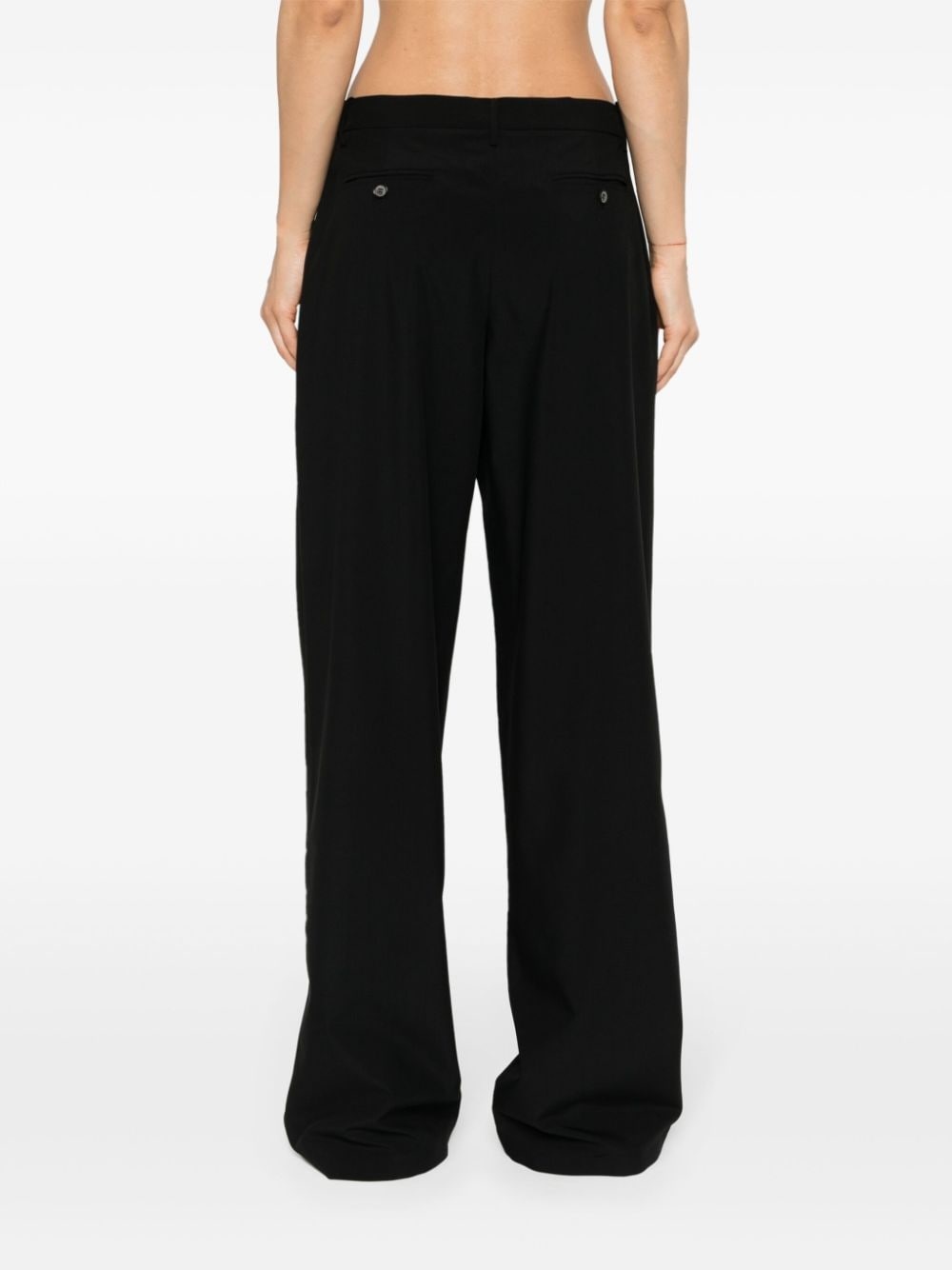 wide-leg wool trousers - 4