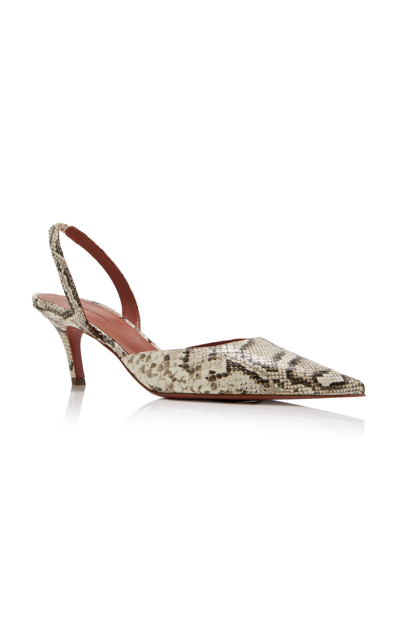 Sofia Snake-Effect Leather Slingback Pumps animal - 4