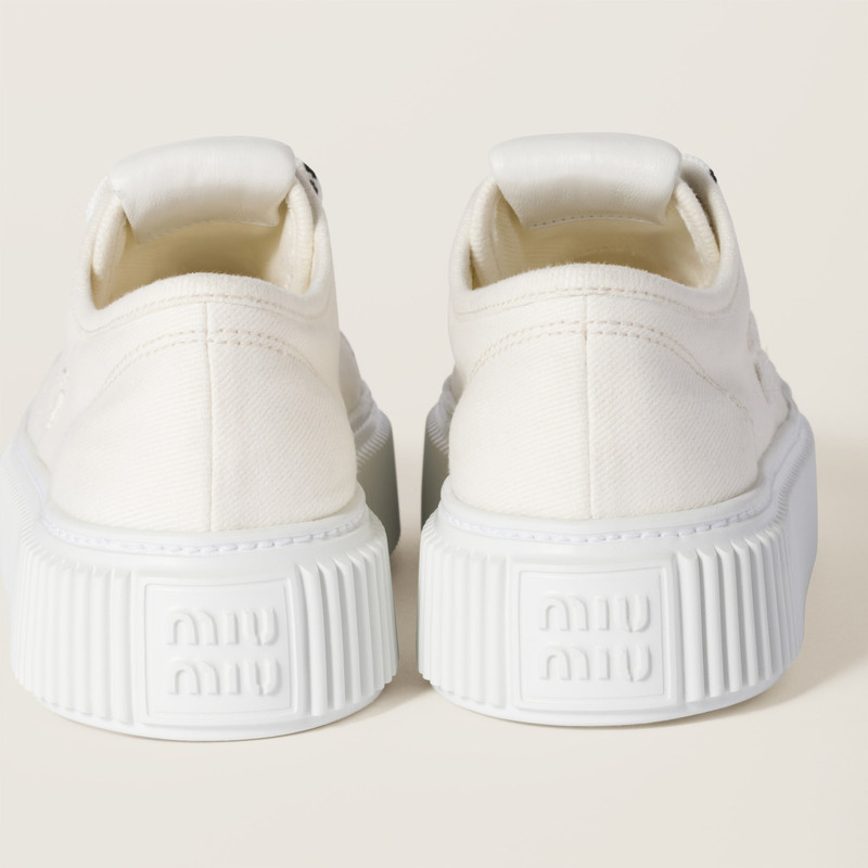 Miu Miu Denim sneakers with logo outlook
