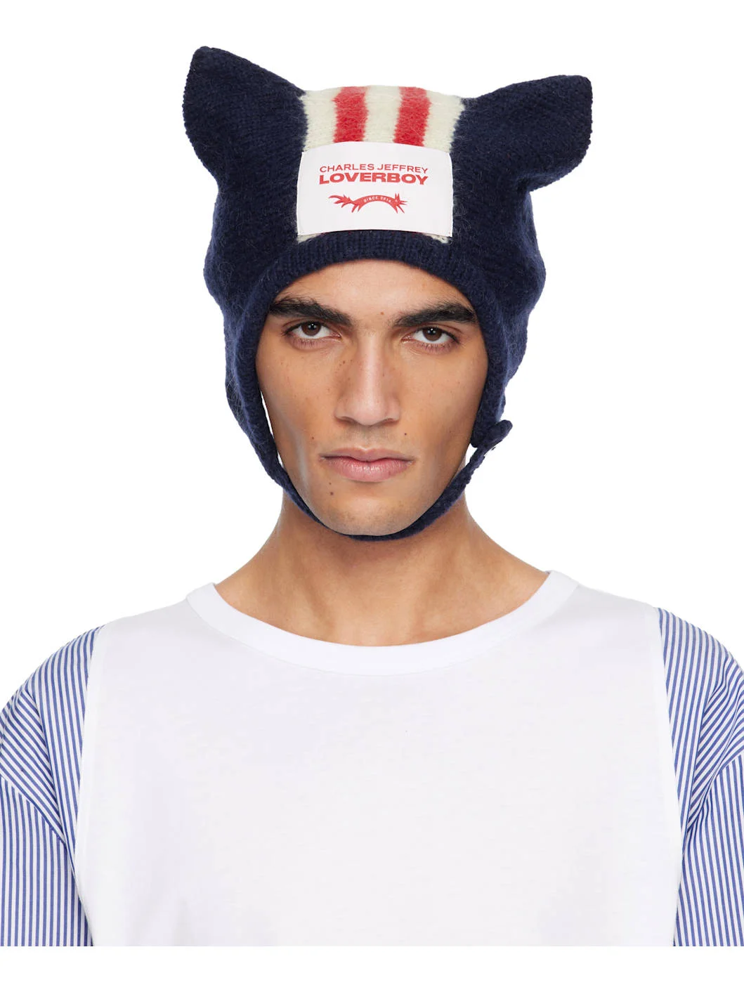 Navy Ears Bonnet Beanie - 1