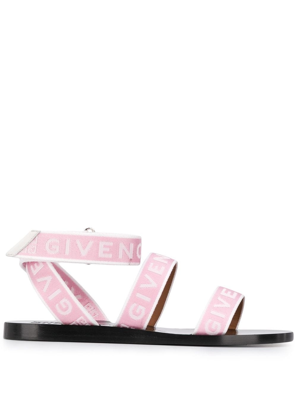 logo strap flat sandals - 1