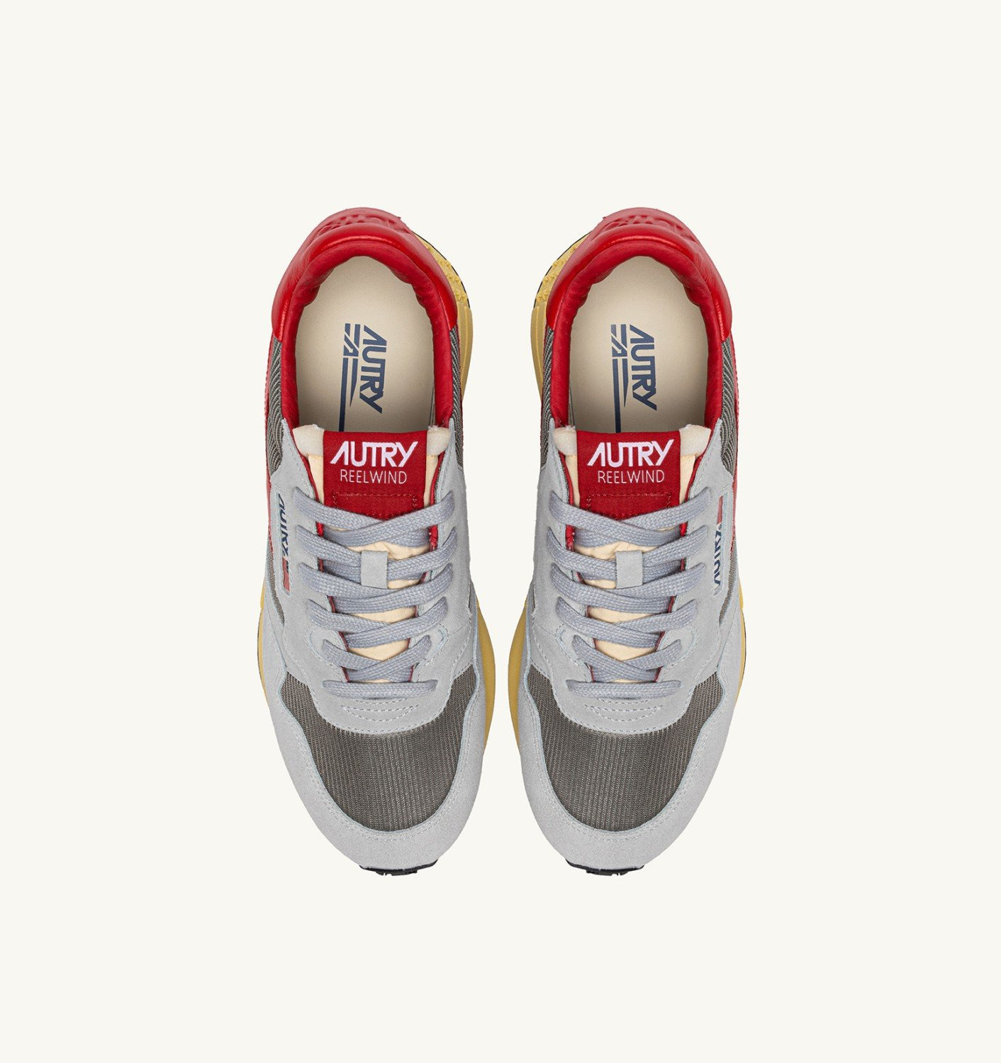 REELWIND LOW SNEAKERS IN GRAY AND MOON SUEDE AND MESH - 5