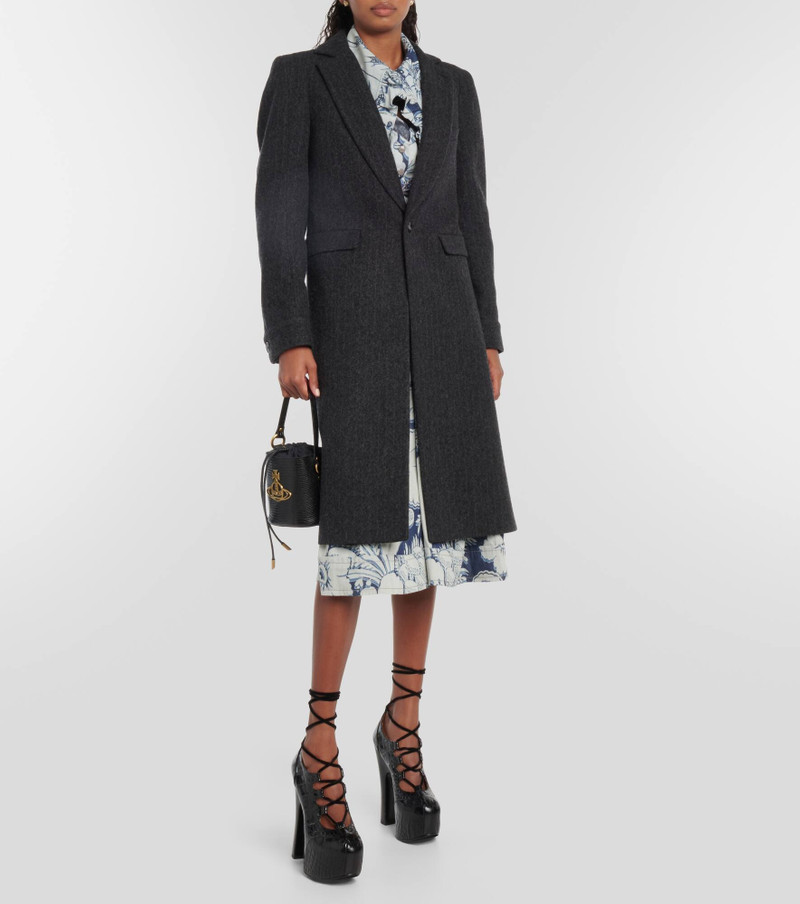 Chalk stripe wool-blend coat 7