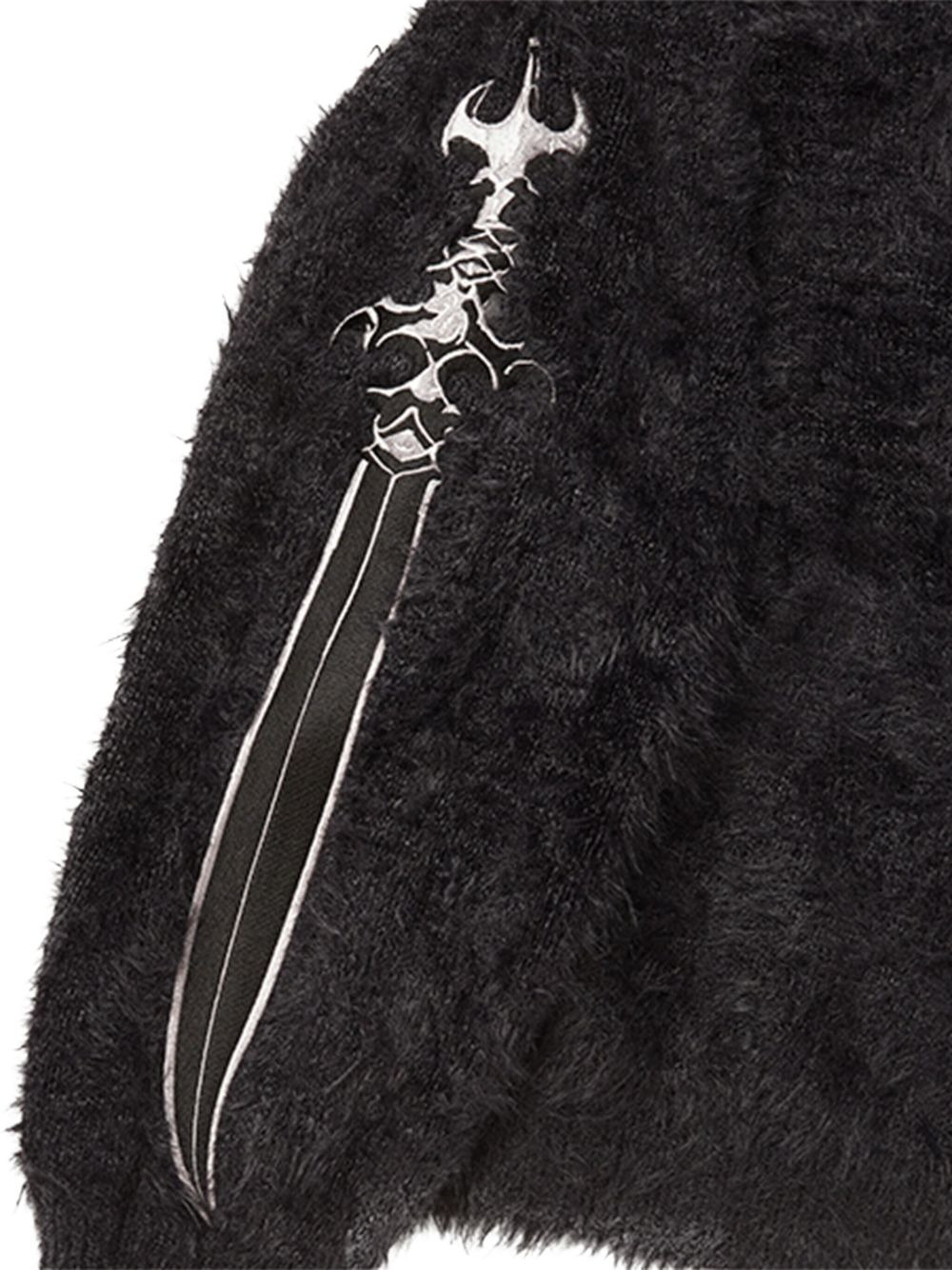 Sword faux-fur hoodie - 5