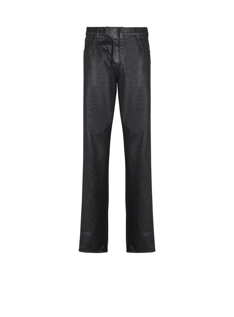 Regular-fit coated denim jeans - 1