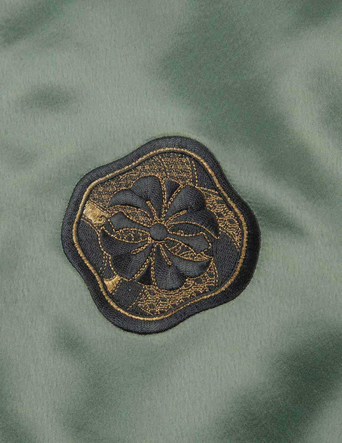Tattoo Koi Embroidery Padded Bomber Jacket - 9