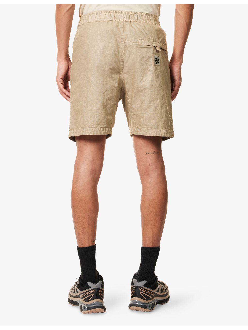 Belted Compass-Patch Shell Shorts - 4