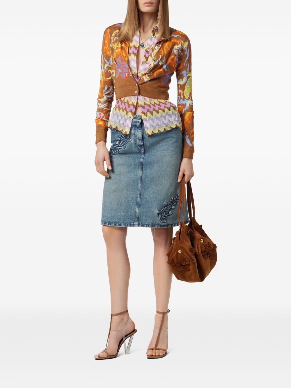 Barocco denim skirt - 2