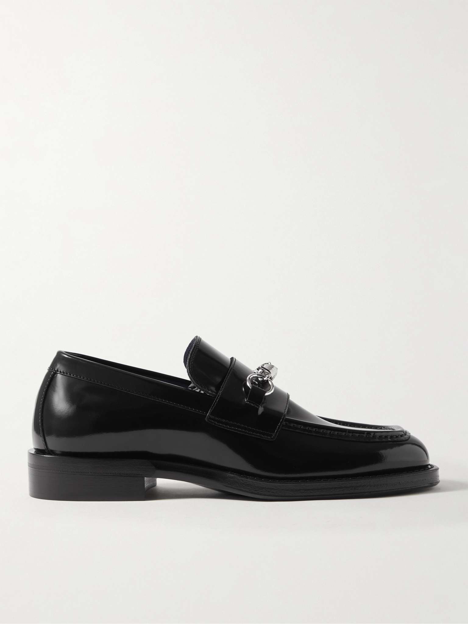 Embellished Glossed-Leather Loafers - 1