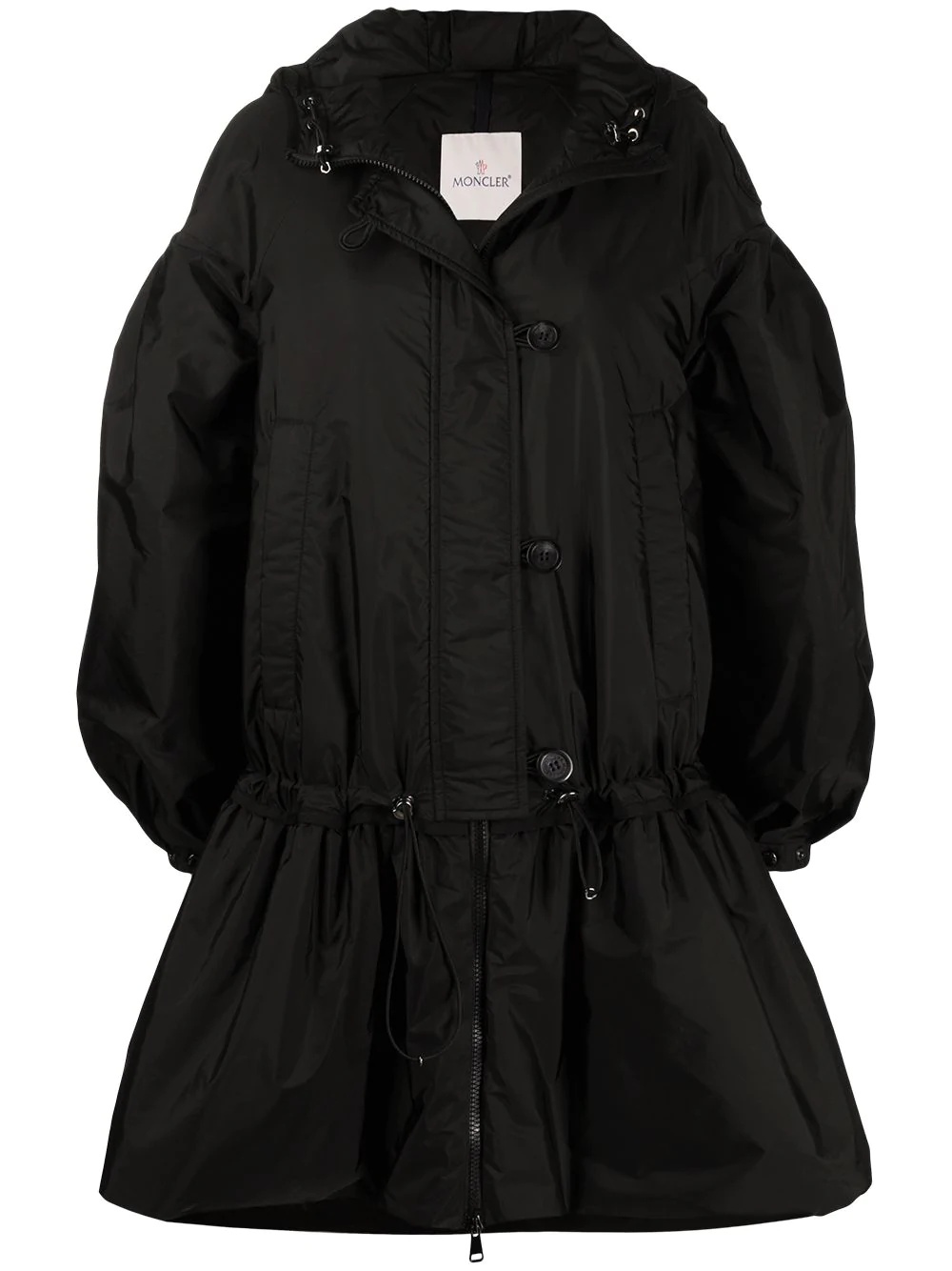 oversized flared parka coat - 1