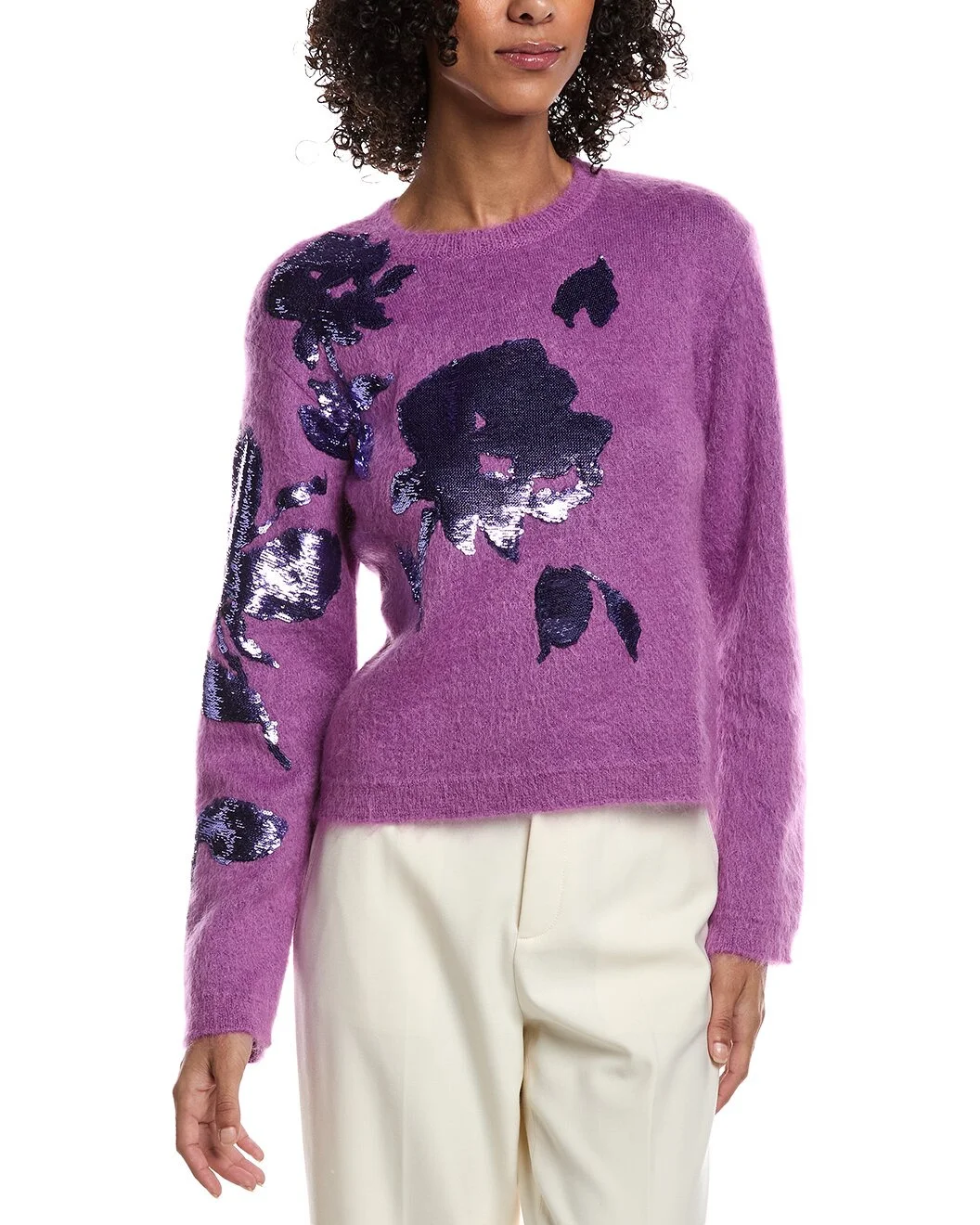 Valentino Sequin Patch Wool & Mohair-Blend Sweater - 1