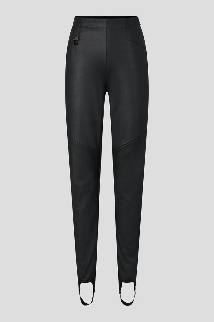Jumi Leather stirrup pants in Black - 1