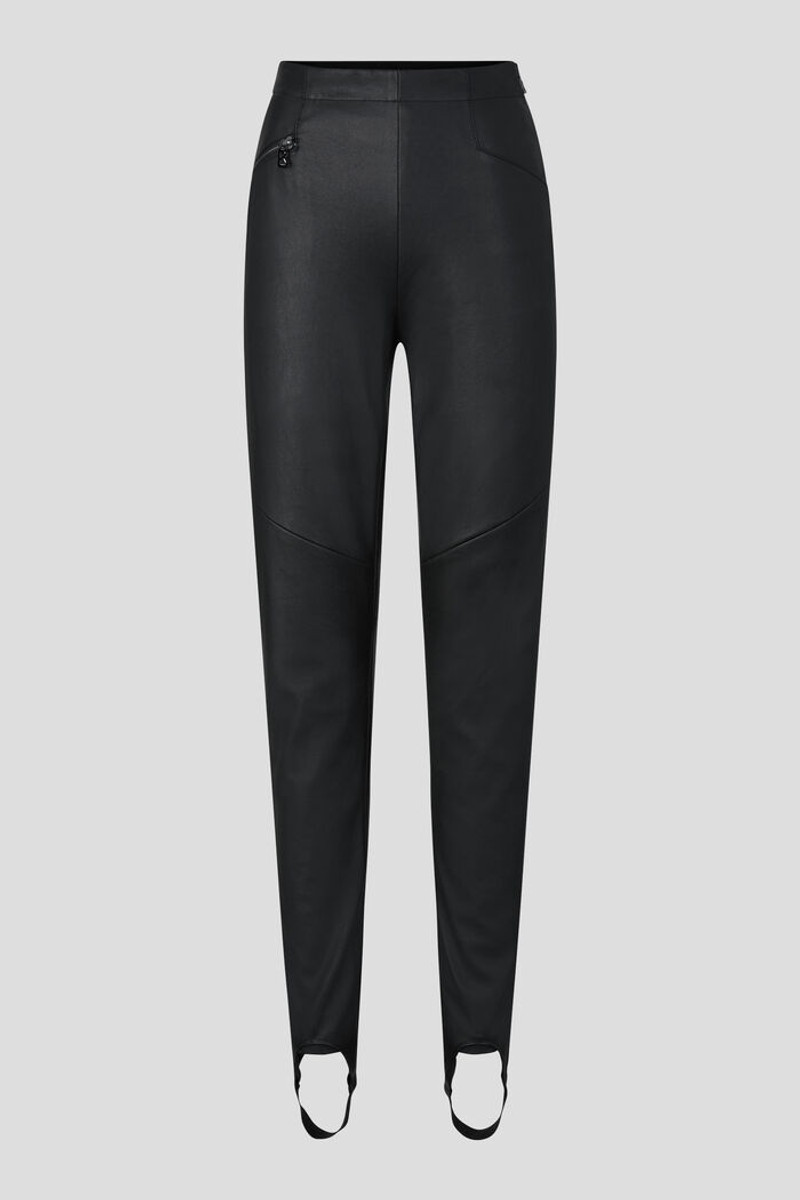 Jumi Leather stirrup pants in Black 1