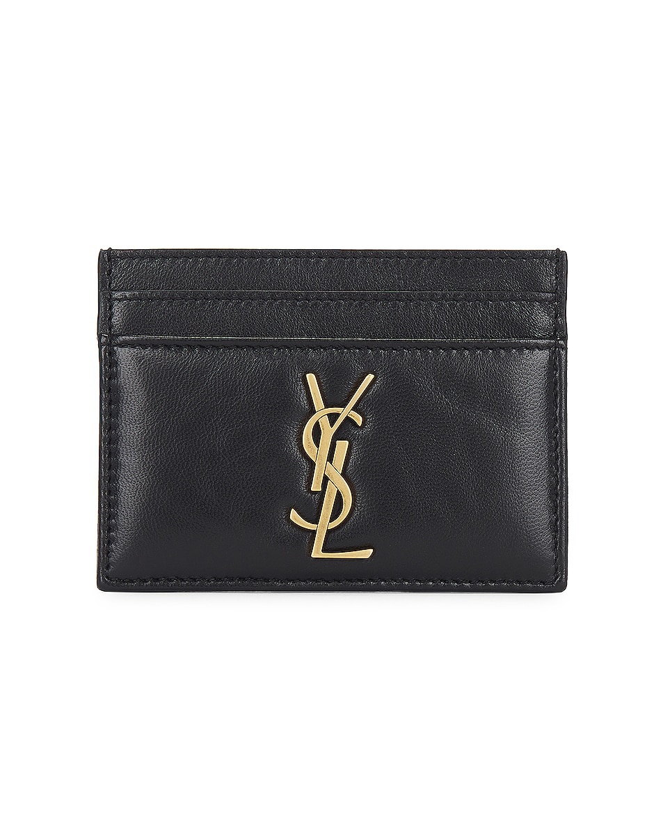 SAINT LAURENT Cassandre Credit Card Case | forward | REVERSIBLE