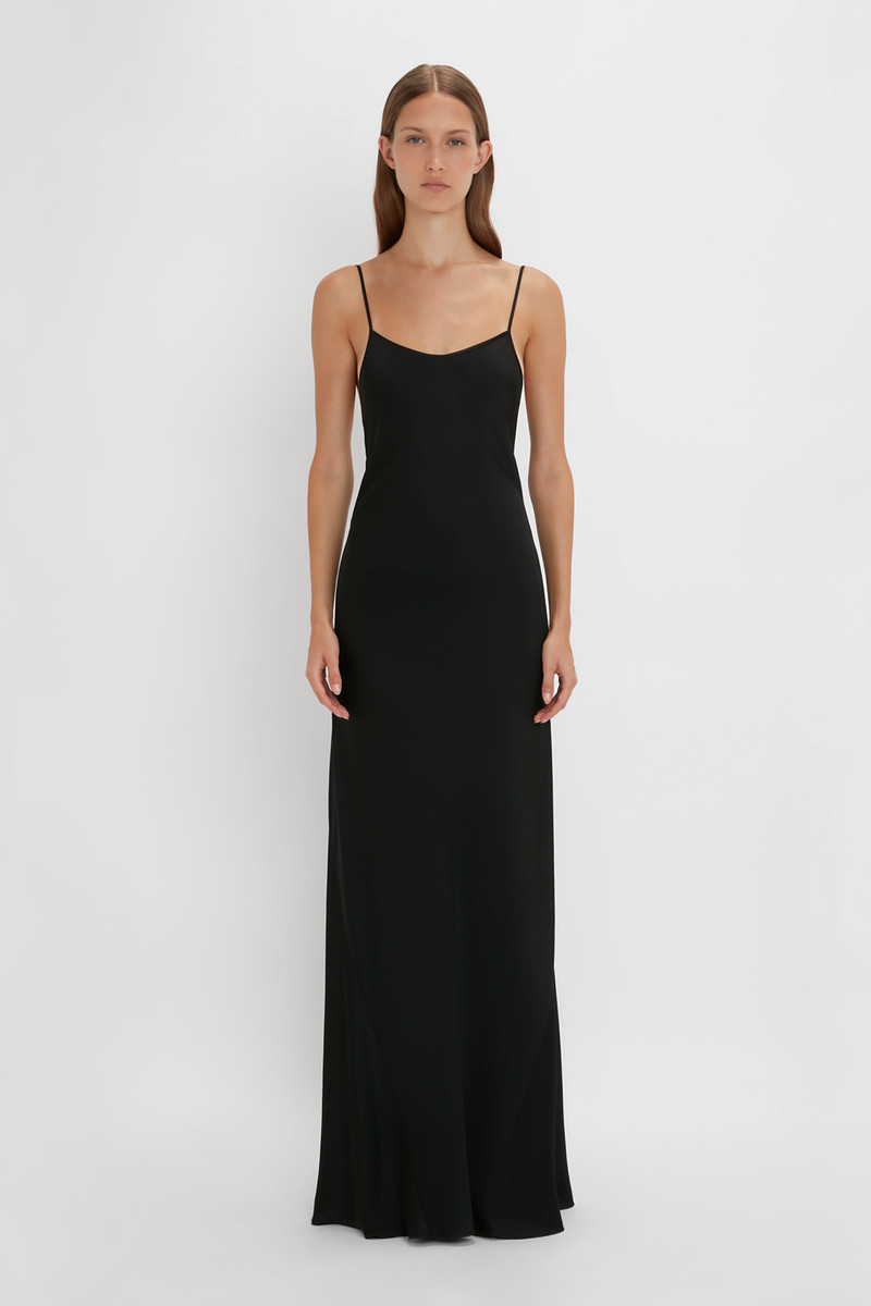Victoria Beckham Floor-Length Cami Dress In Black outlook