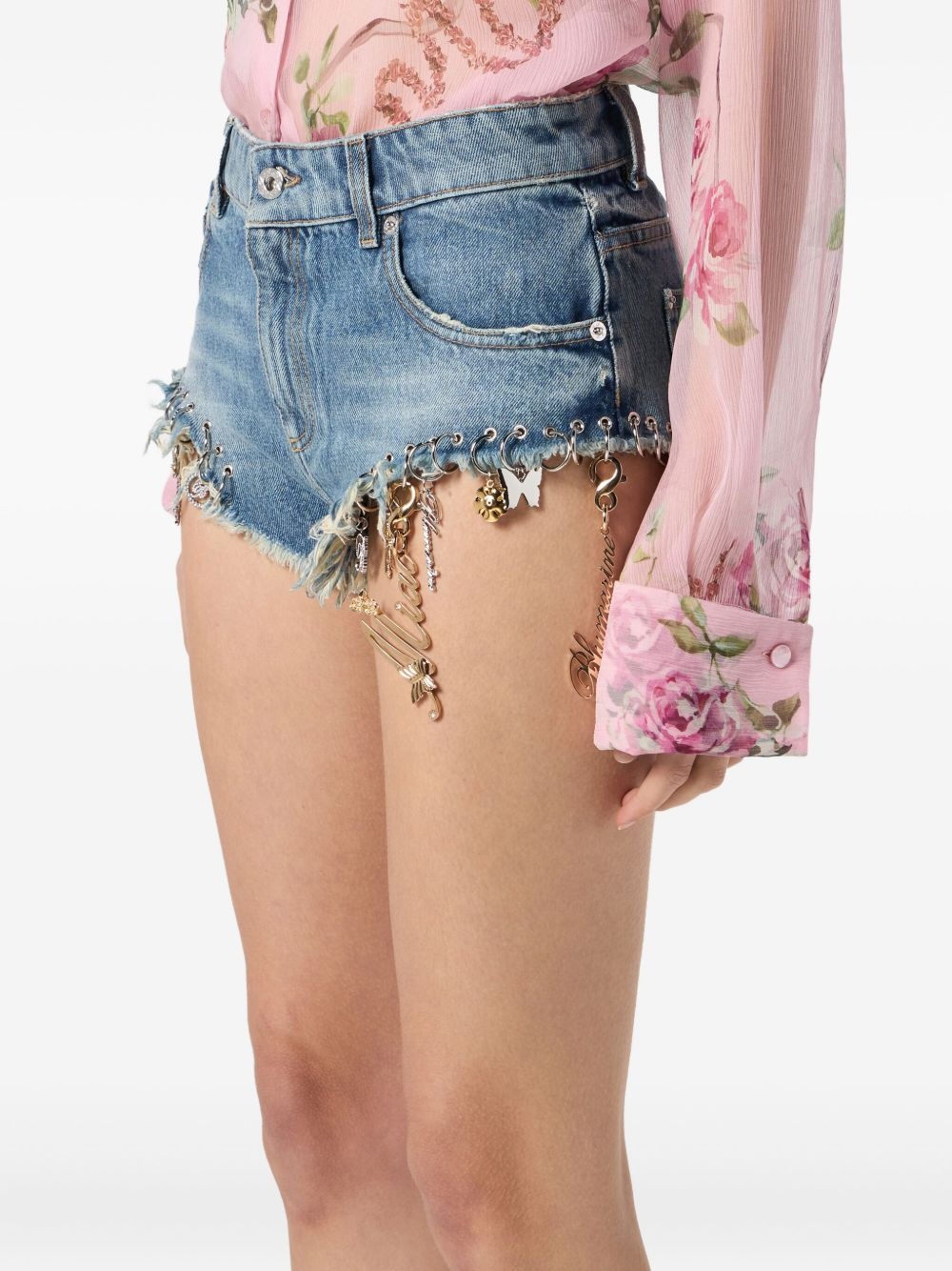 denim mini shorts - 5