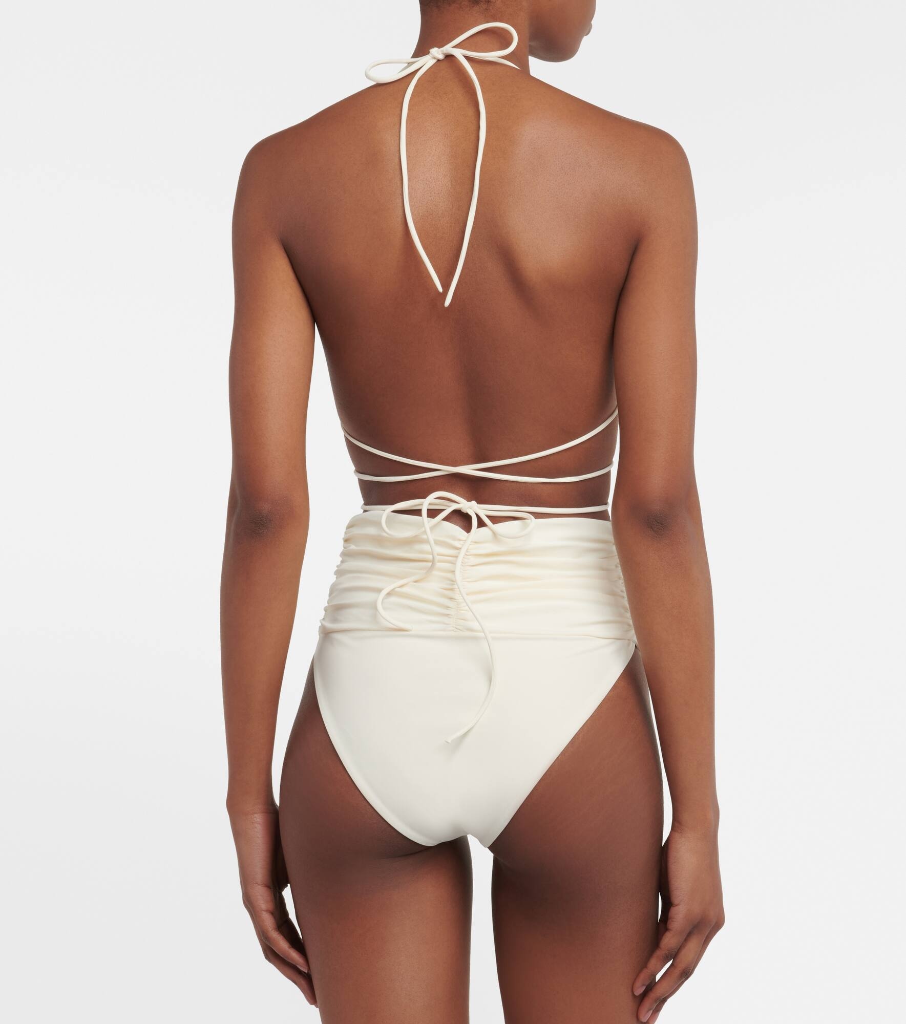 Floral appliqué triangle bikini top - 3