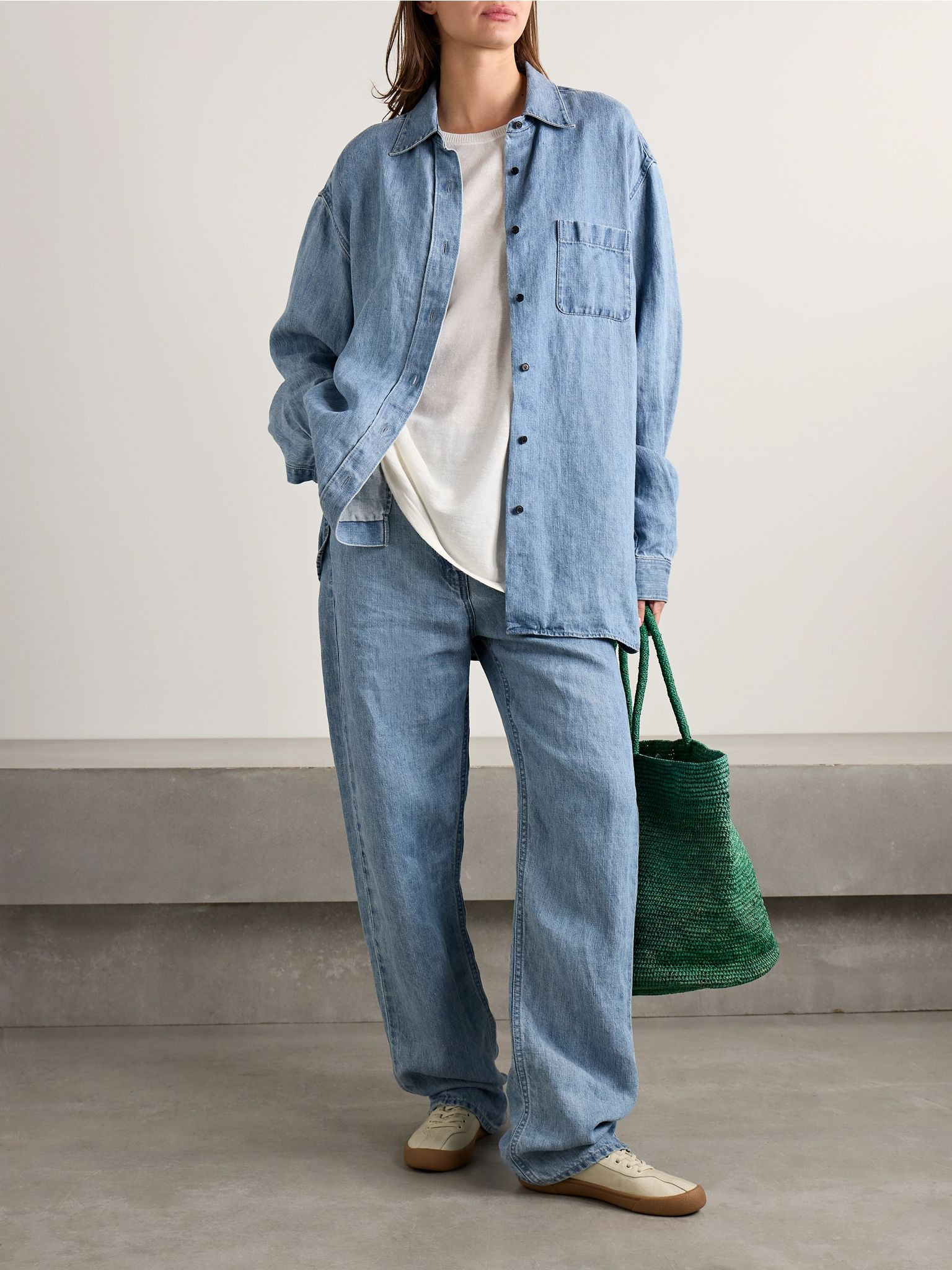 Nesson linen-chambray shirt Blue - 2